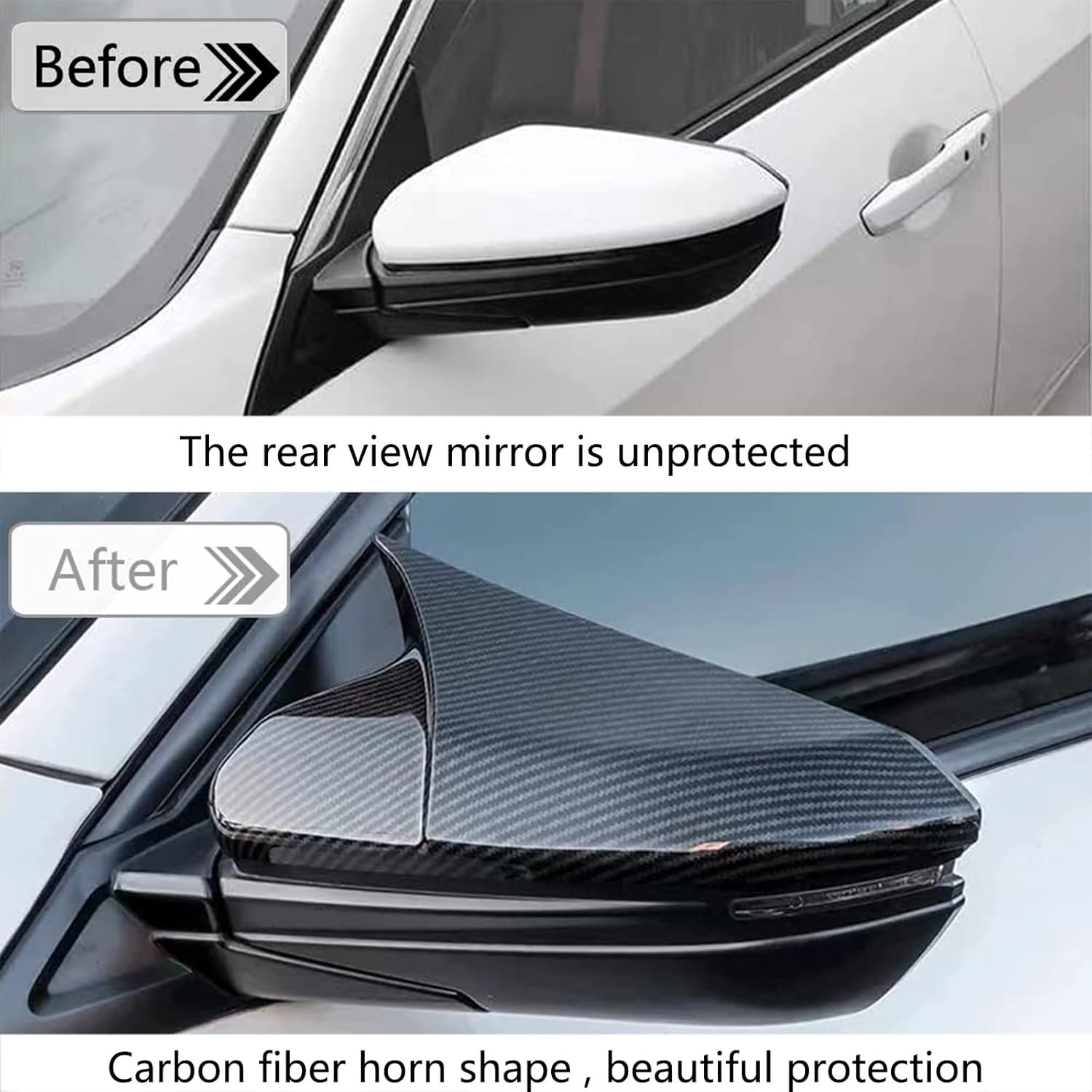 Rearview Mirror Cover Compatible with Honda Civic 10th Gen 2016-2021 ABS Materia