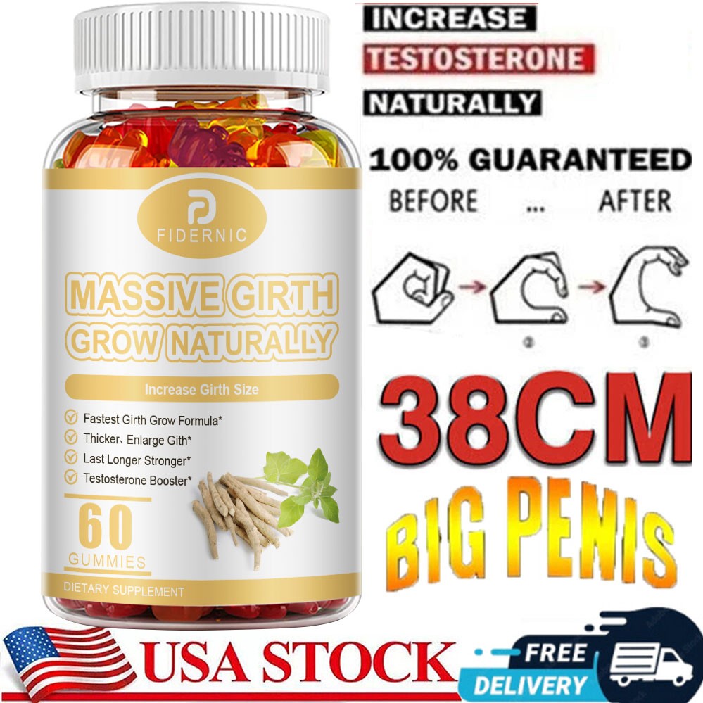 ✅ XXXL Plus Size Male ENLARGER Longer Bigger Wider Man Natural Growth 60 Gummies