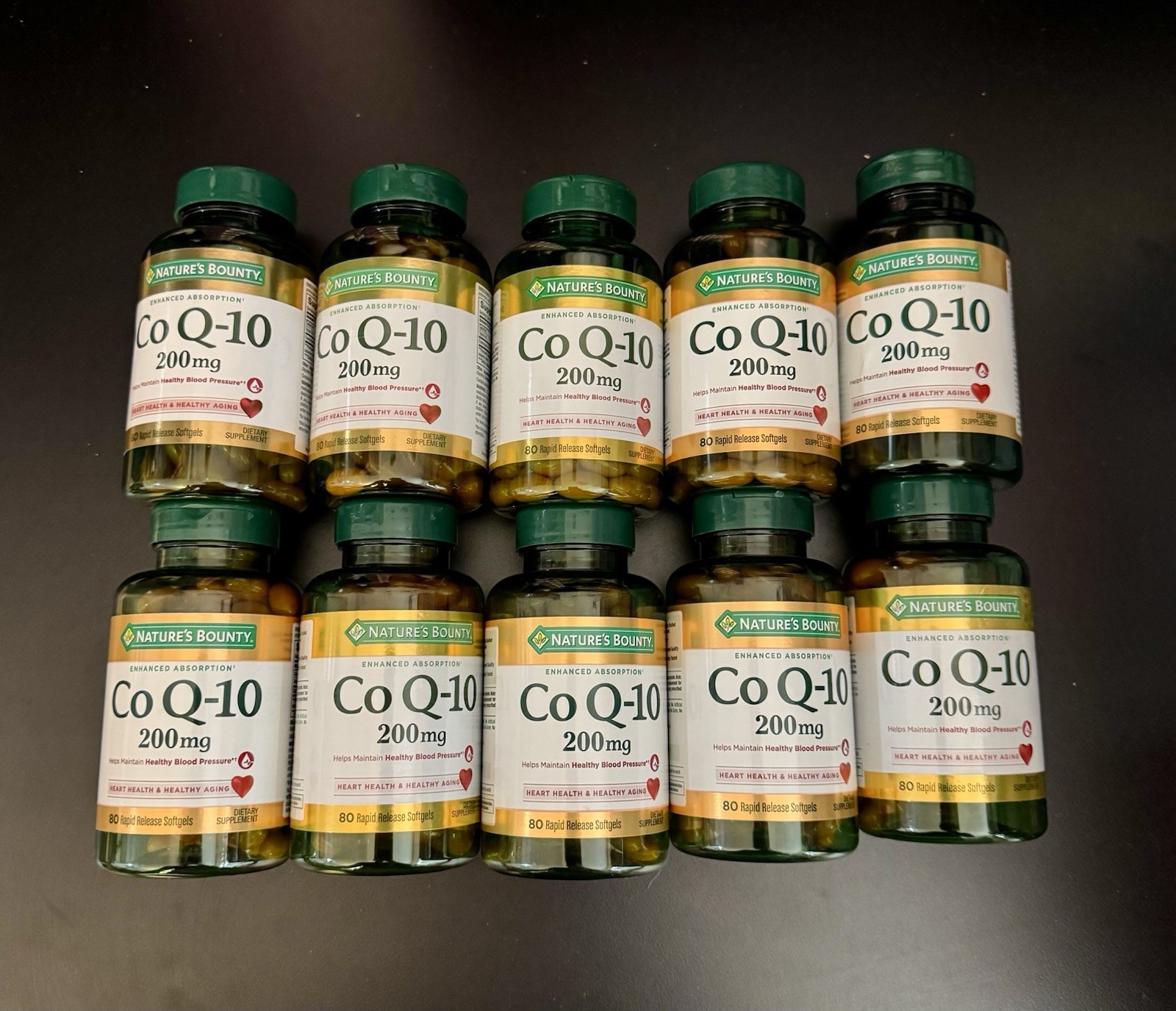 TEN (10) Nature’s Bounty Co Q-10 200mg Softgels – 80 Count