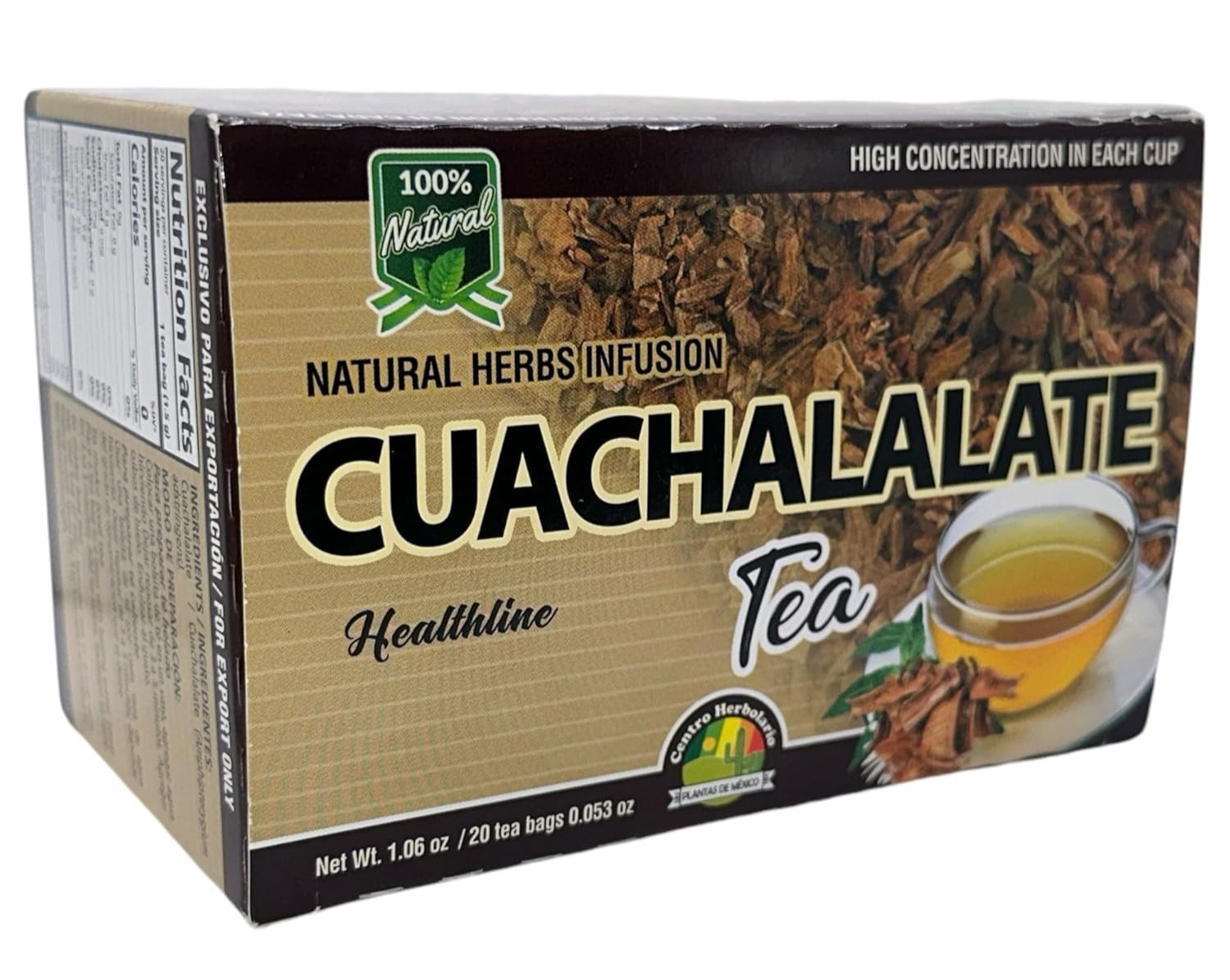 Te de cuachalalate 2 Pack 40 bolsitas Te De Cuachalalate 100% Natural
