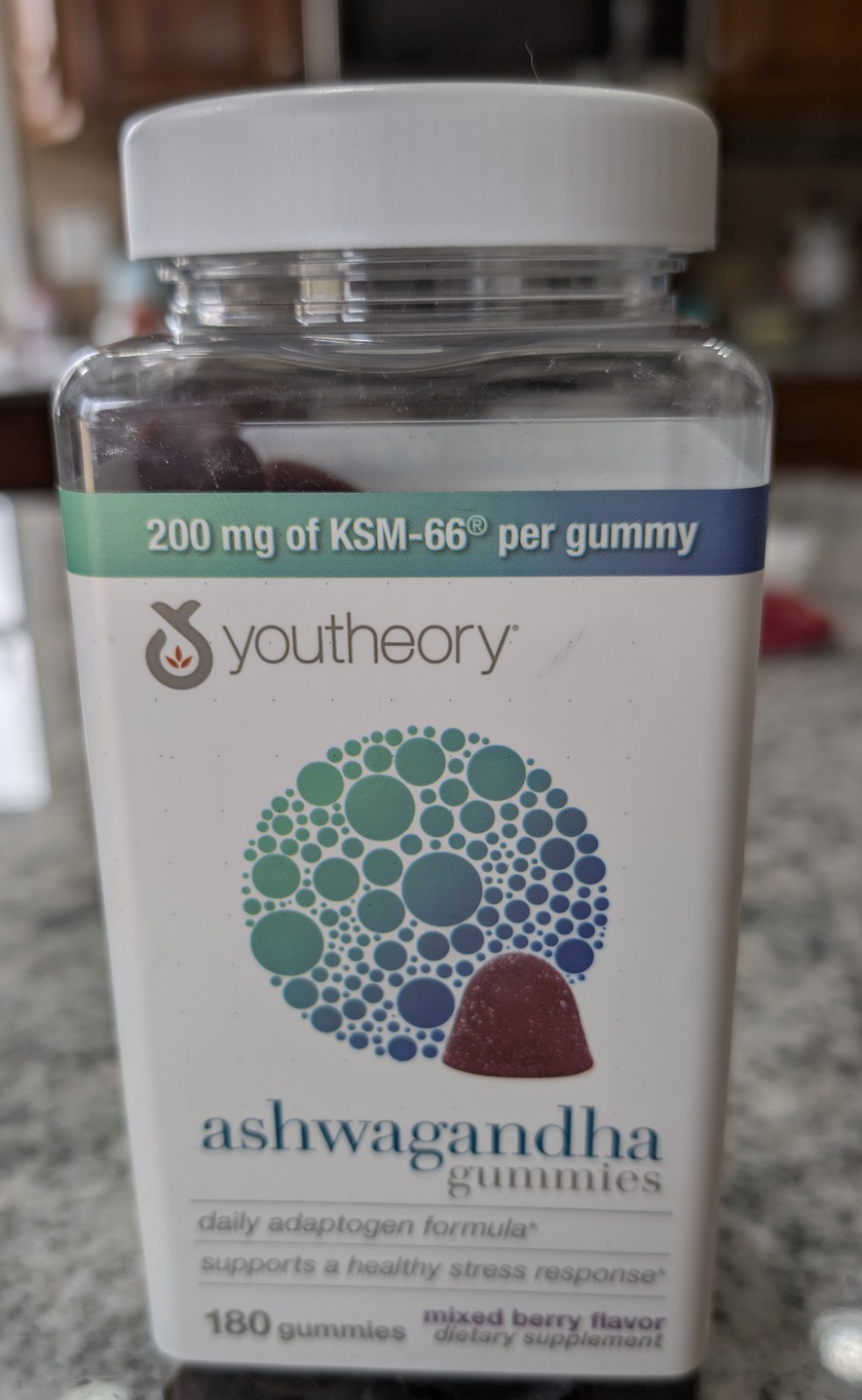Youtheory Ashwagandha Gummies 180 Count EXP 08/2027