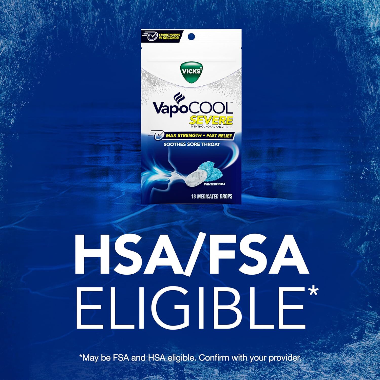 Vicks VapoCOOL SEVERE Medicated Drops 45ct, Maximum-Strength