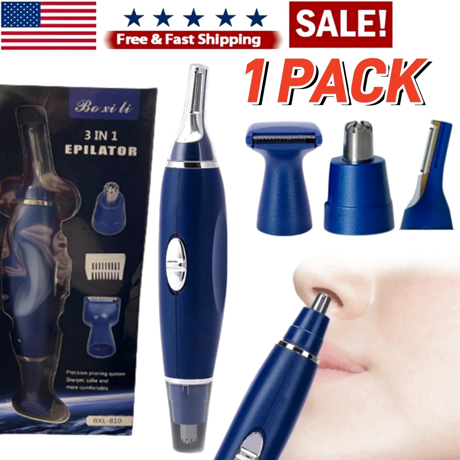 Electric Ear Beard Nose Hair Trimmer Eyebrow Mustache Remover Shaver Clipper New