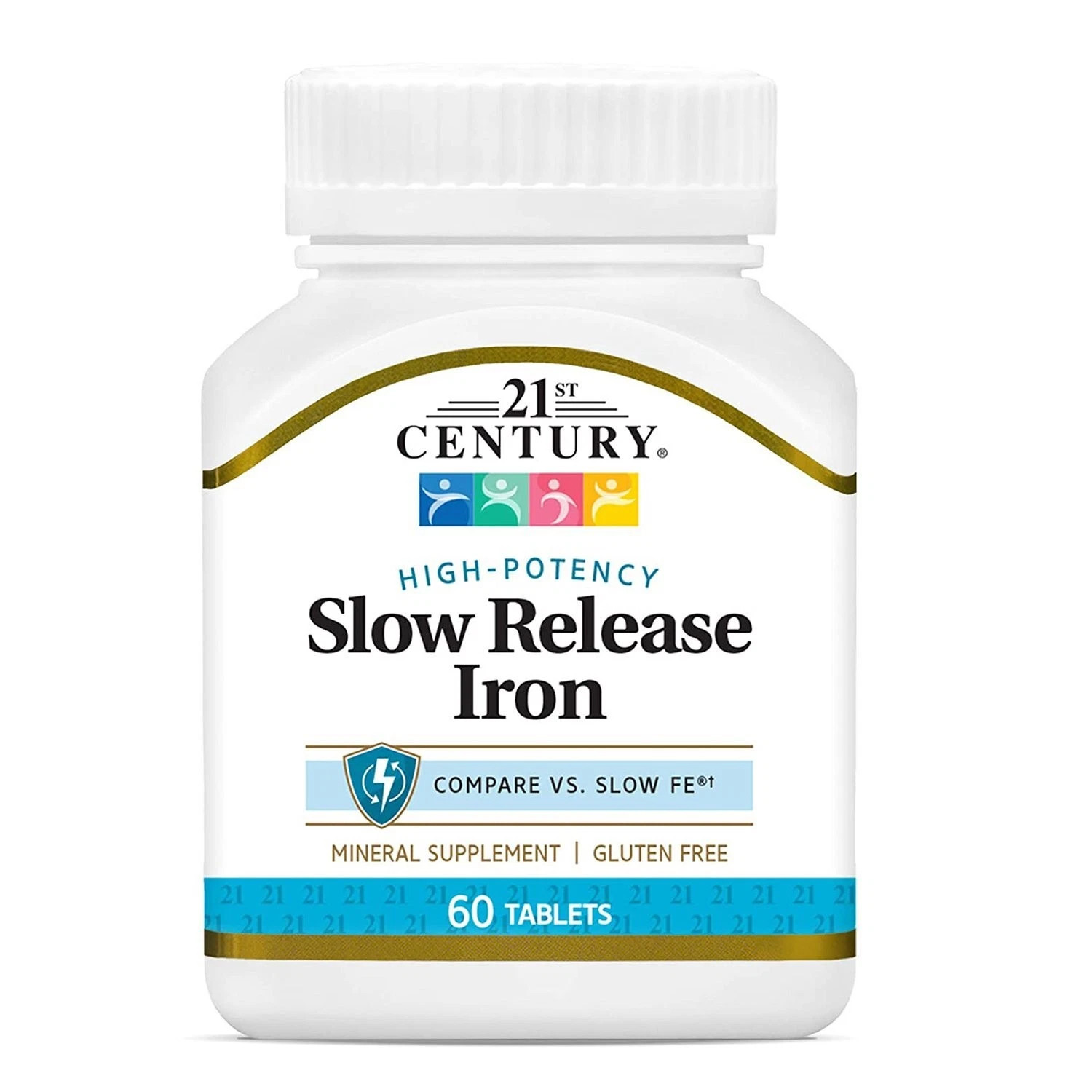 21st Century Slow Release Iron 45mg Tablets High Potency Formula 60 ct Pack of 5