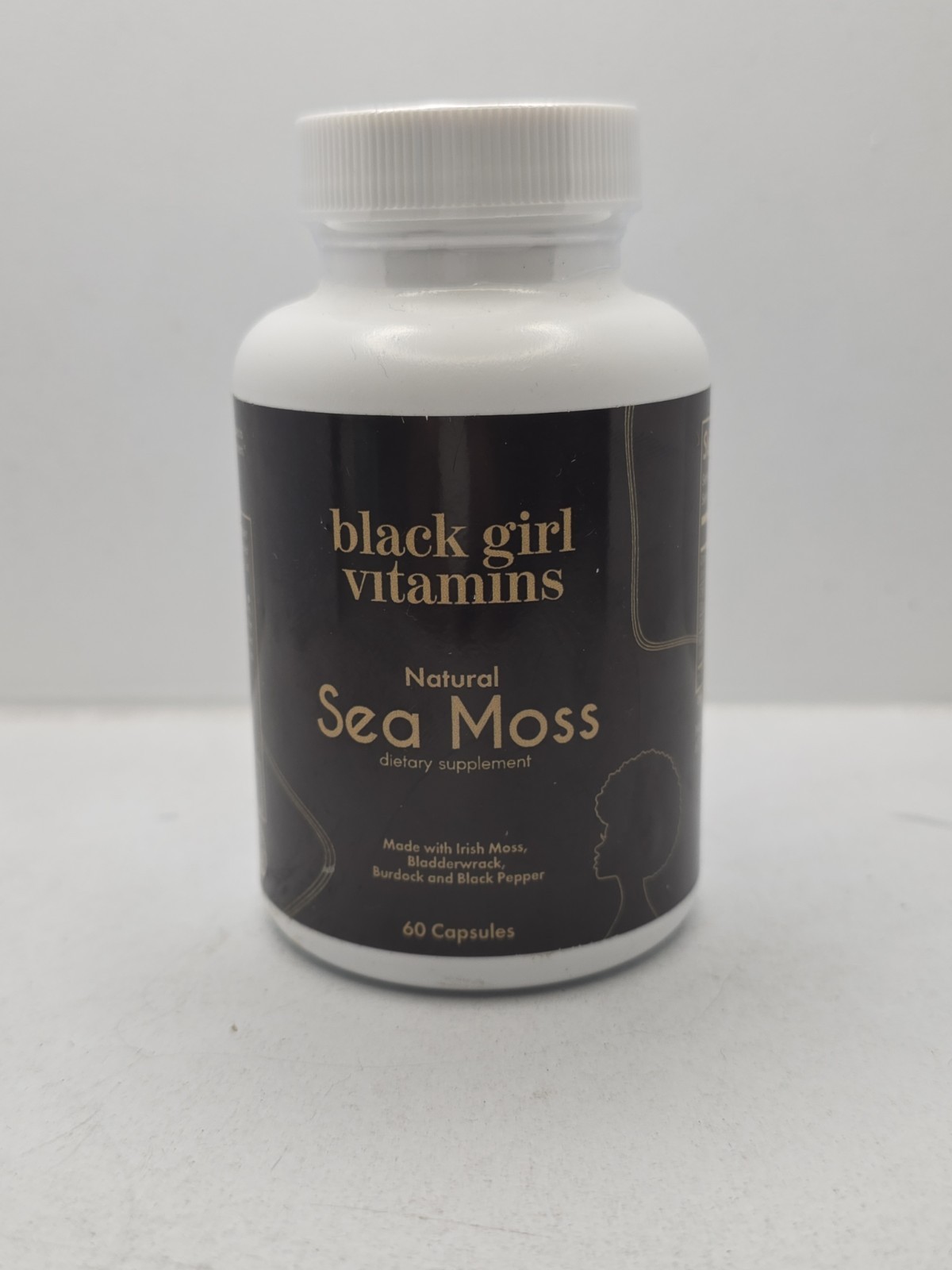 Black Girl Vitamins Organic Sea Moss Capsules 60 Count (Pack of 1)
