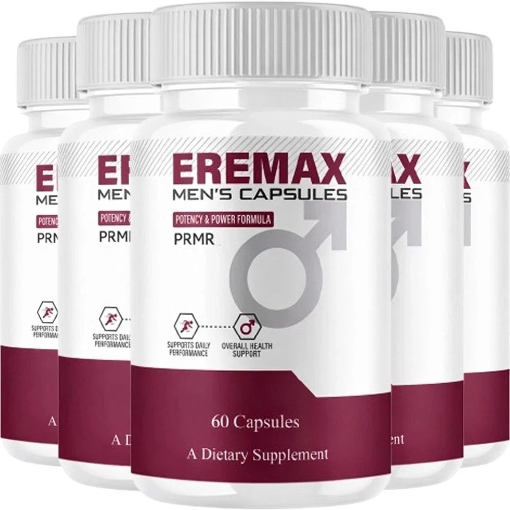 (5 pack) Eremax Capsules, Eremax Premium Performance Supplement – (300 Capsules)