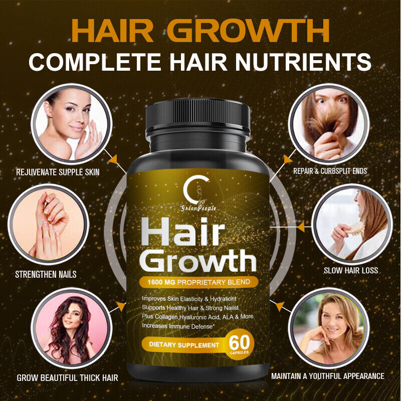 HAIR FAST GROWTH HERBAL PILLS PREVENT ANTI LOSS STIMULATE VITAMINS PILLS 5000MG
