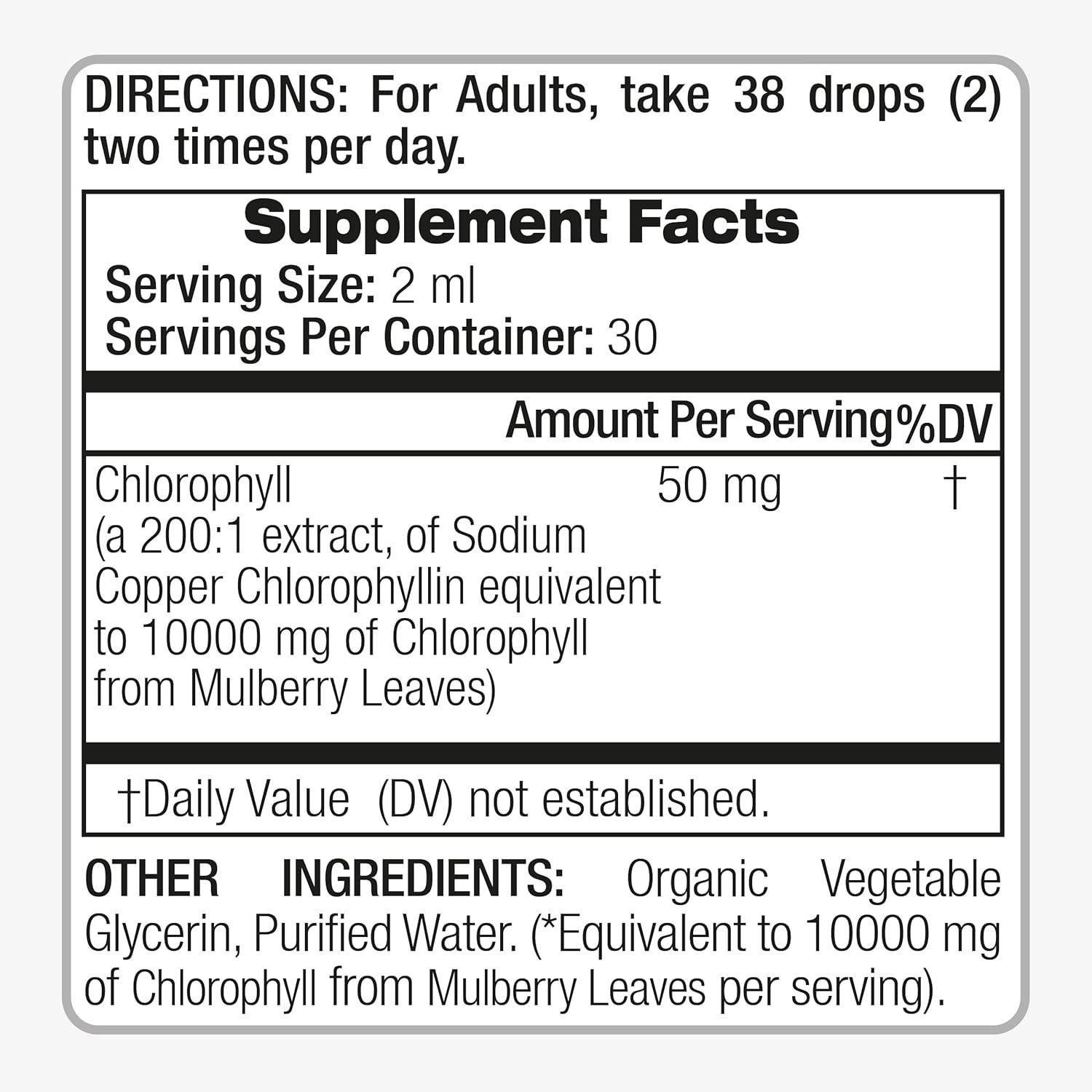 Liquid Chlorophyll Drops – 50 mg Extract for Enhanced Wellness