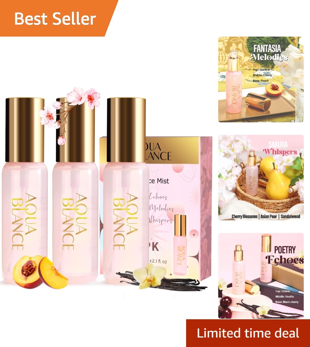 Enchanting 3-Piece Women’s Body Fragrance Mist Set
