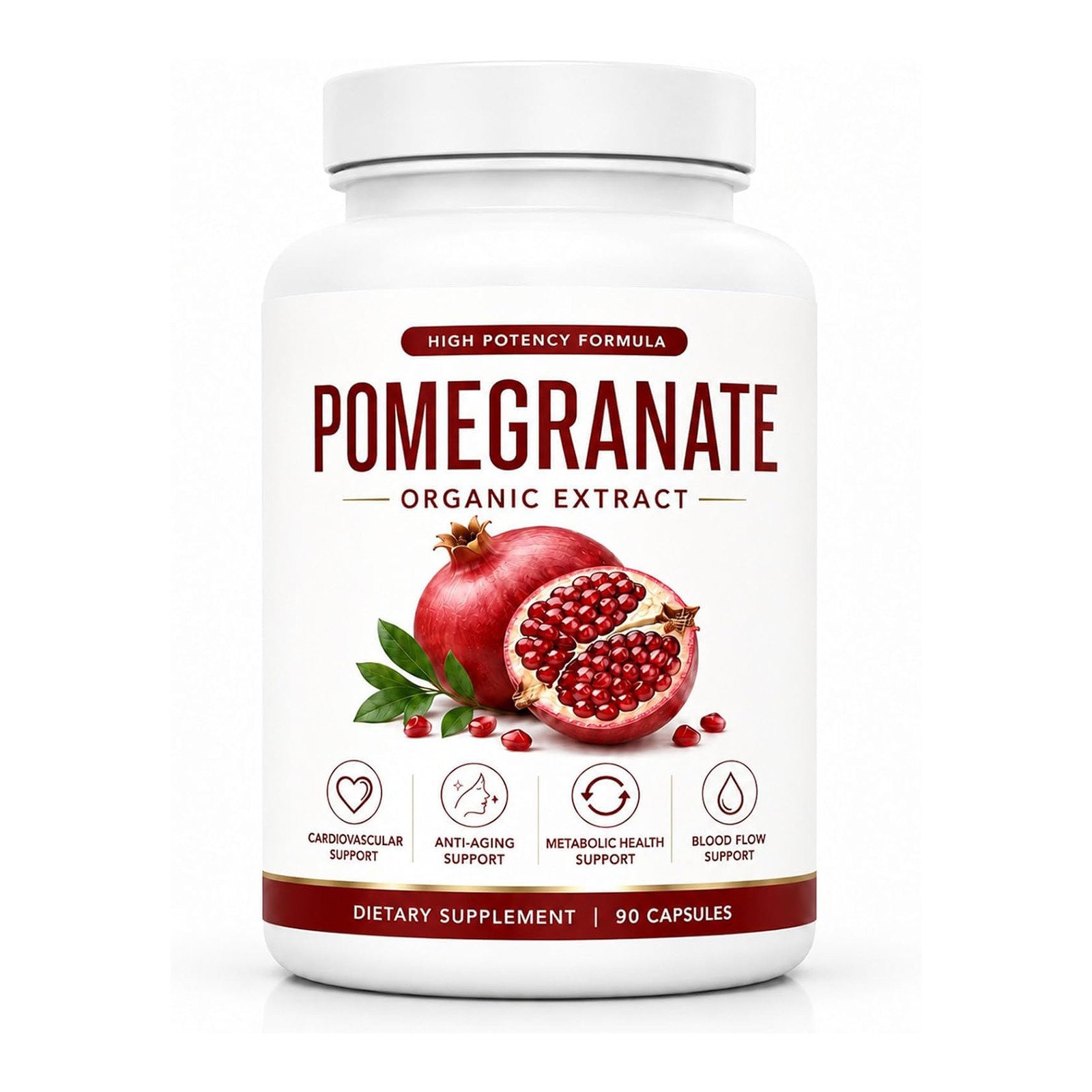 Ct Organic Pomegranate Extract Capsules, Antioxidant Supplement, 90 Avoria