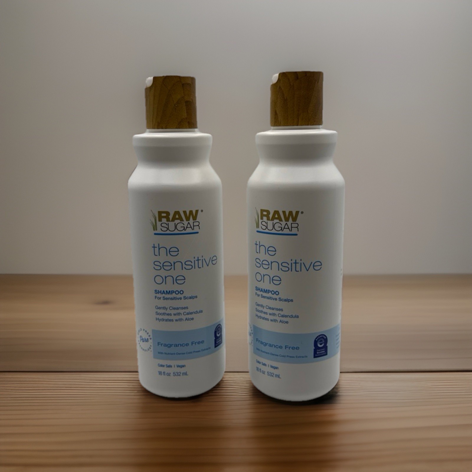 Raw Sugar The Sensitive One Shampoo Fragrance Free 18oz 2 Pack NEW