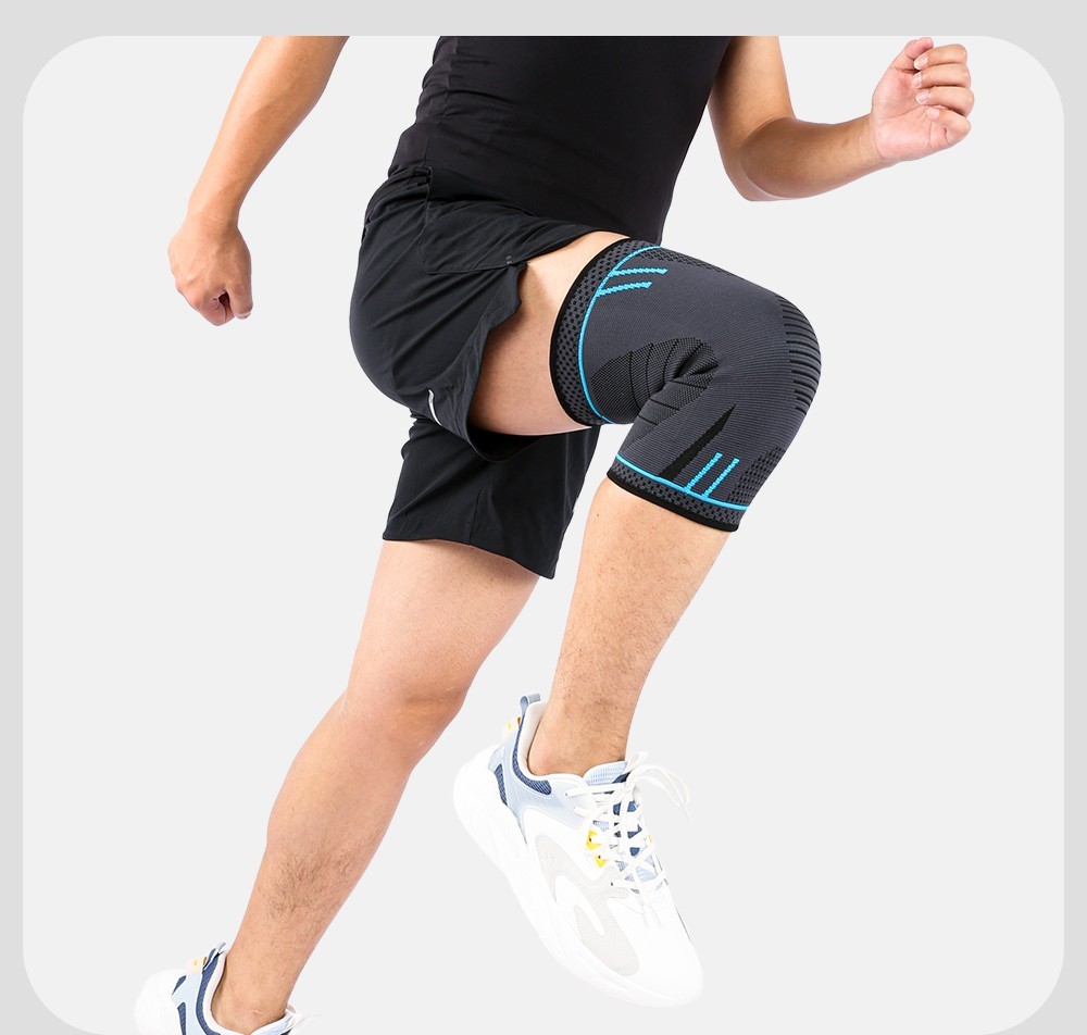 Compression Knee Support Sleeve Silicone Grip Sports Brace Running Gym Basketbal