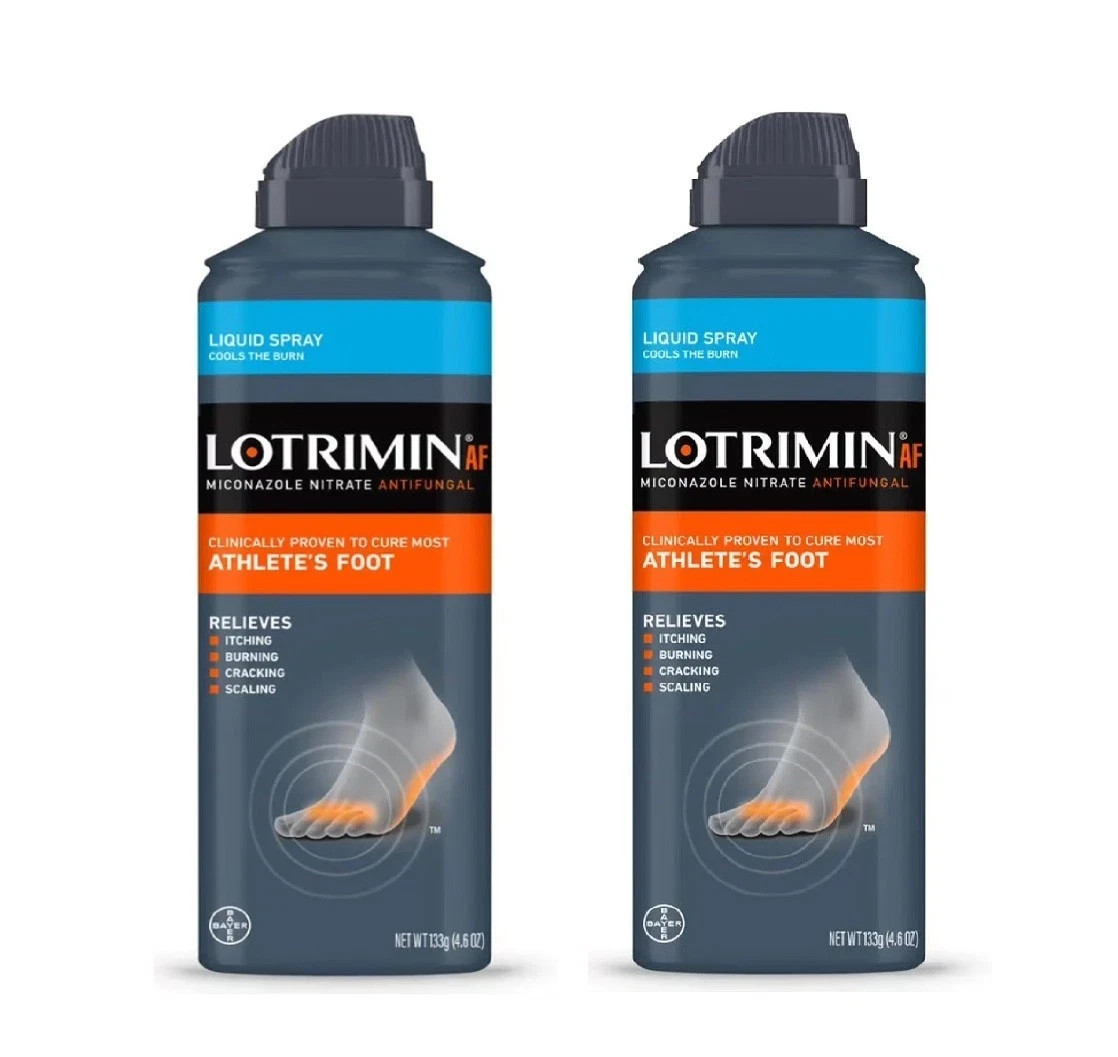 Jock Itch Antifungal AF Athlete’s Foot Liquid Spray, 4.6 Oz Spray Can (2 PACK)