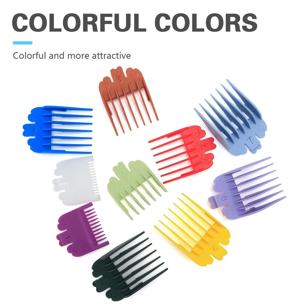 10Pcs Hair Clipper Limit Comb Guide Set Electric Trimmer Accessories Kit