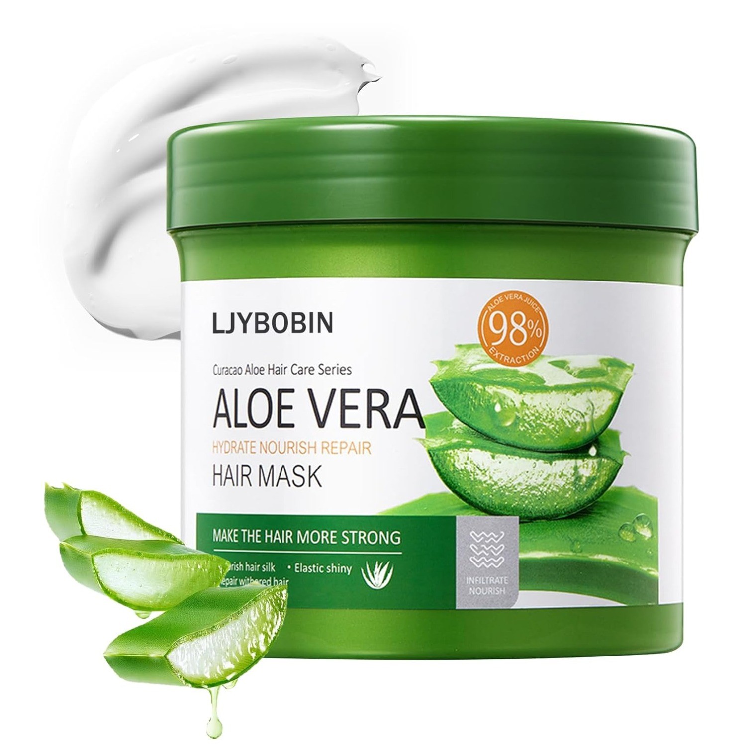 500 g Aloe Vera Hair Mask for Dry and Damaged Hair,Deep Moisturising & Hydrating