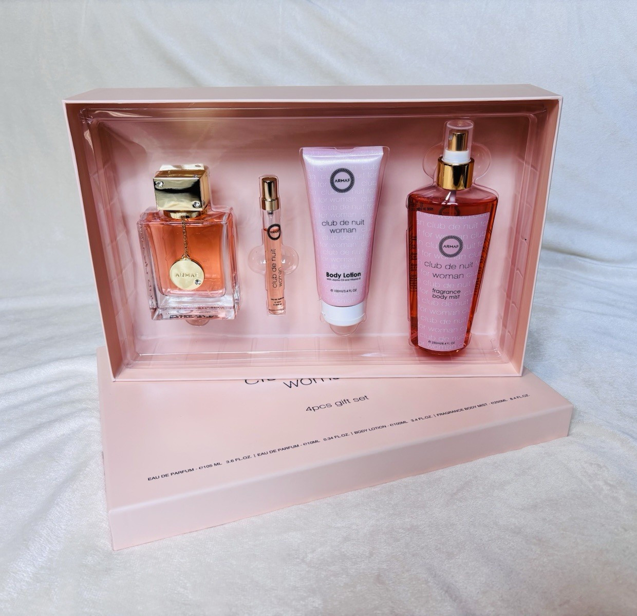 Armaf Club de Nuit Woman Gift Sets Spray, Regular Size 4 Pcs Set