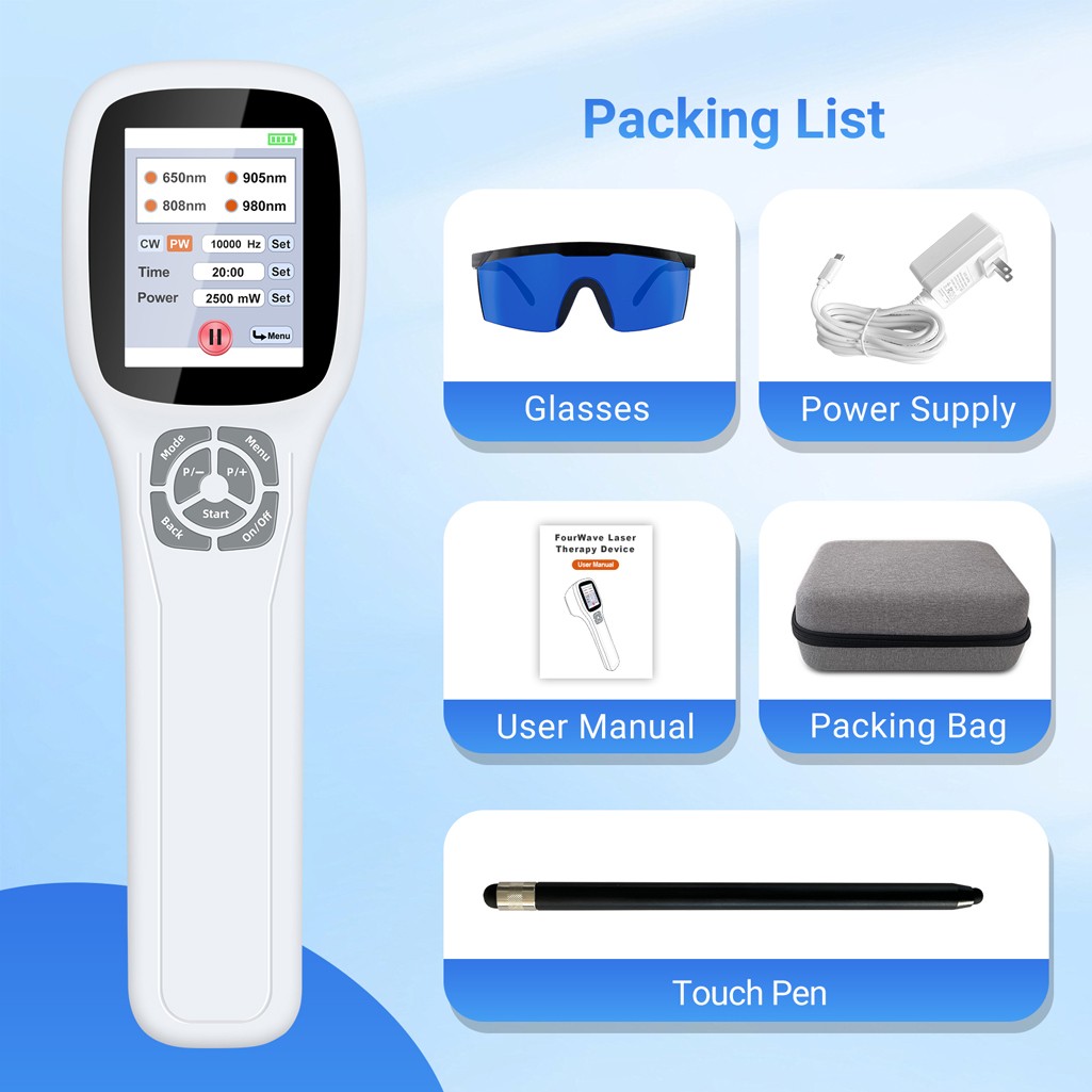 Handheld 2500mW LLLT Laser NIR Light Physiotherapy Device for Joints Pain Relief