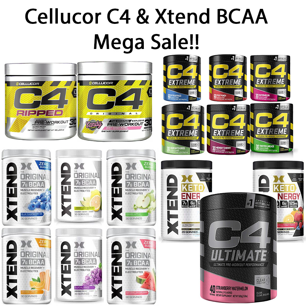 Cellucor C4 & Scivation XTEND Keto Pre Workout BLOWOUT SALE!!!!! Free Shipping