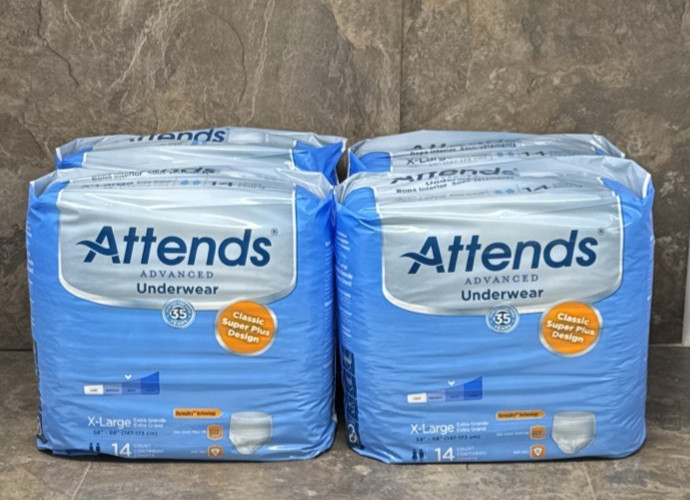 Attends Adult Unisex XL Pull Ups Heavy Incontinence 14 Ct Disposable USA Lot 4