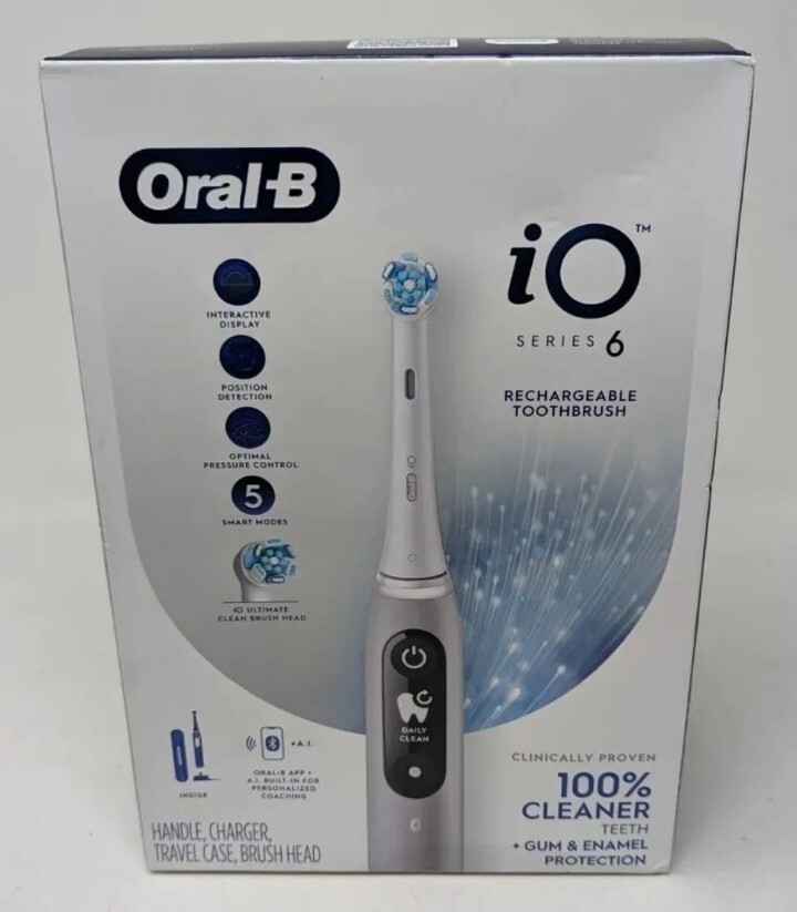 Oral-B Series iO 6 Power Toothbrush – Grey Opal – Brand New Factory Sealed