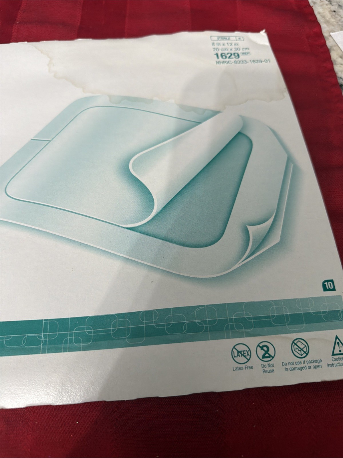 3m 1629 Tegaderm 8″ x 12″ Transparent Film Dressing – Box of 10