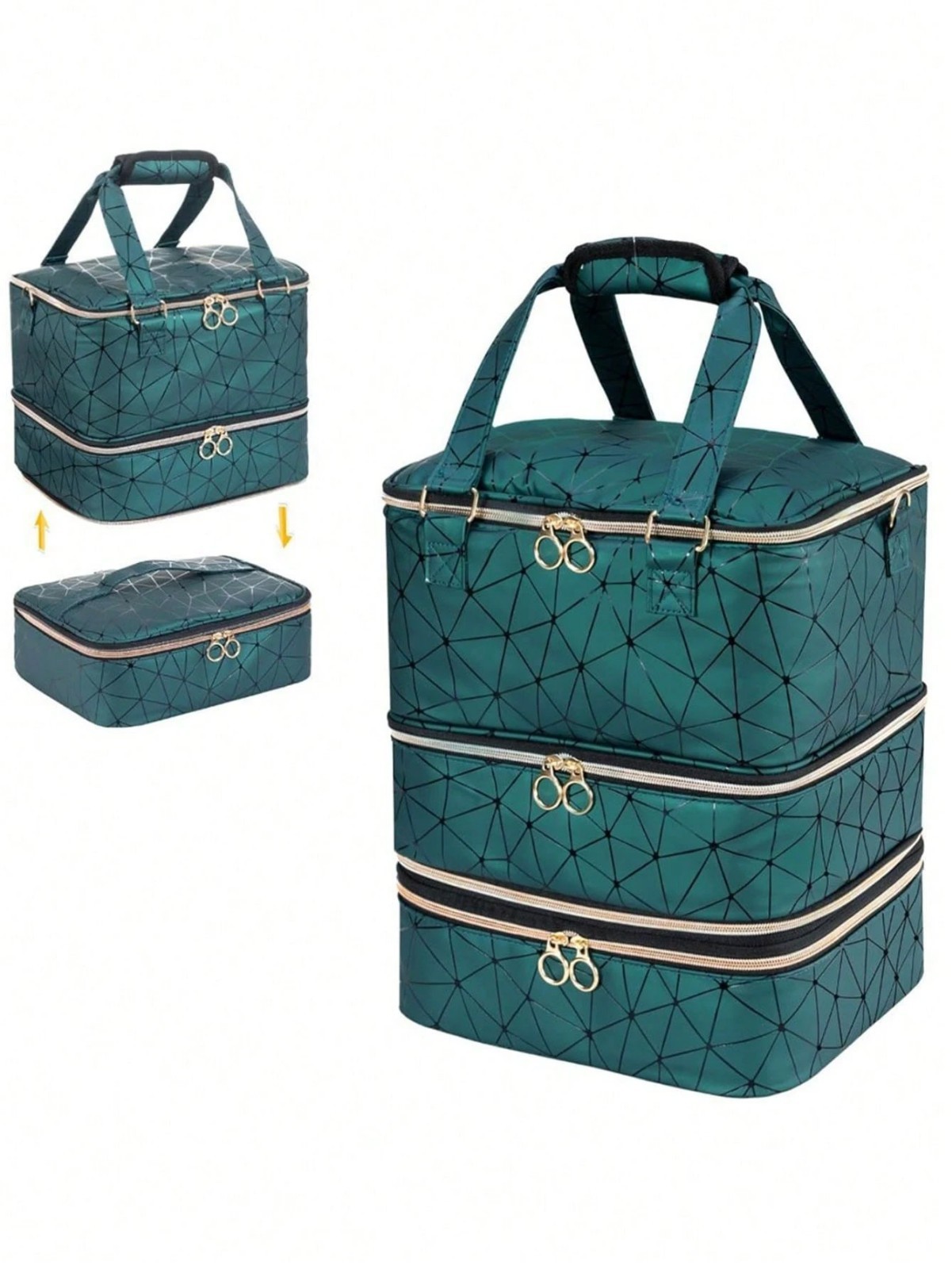 60 Bottle Nail Polish Organizer Bag PU Leather Shoulder Strap