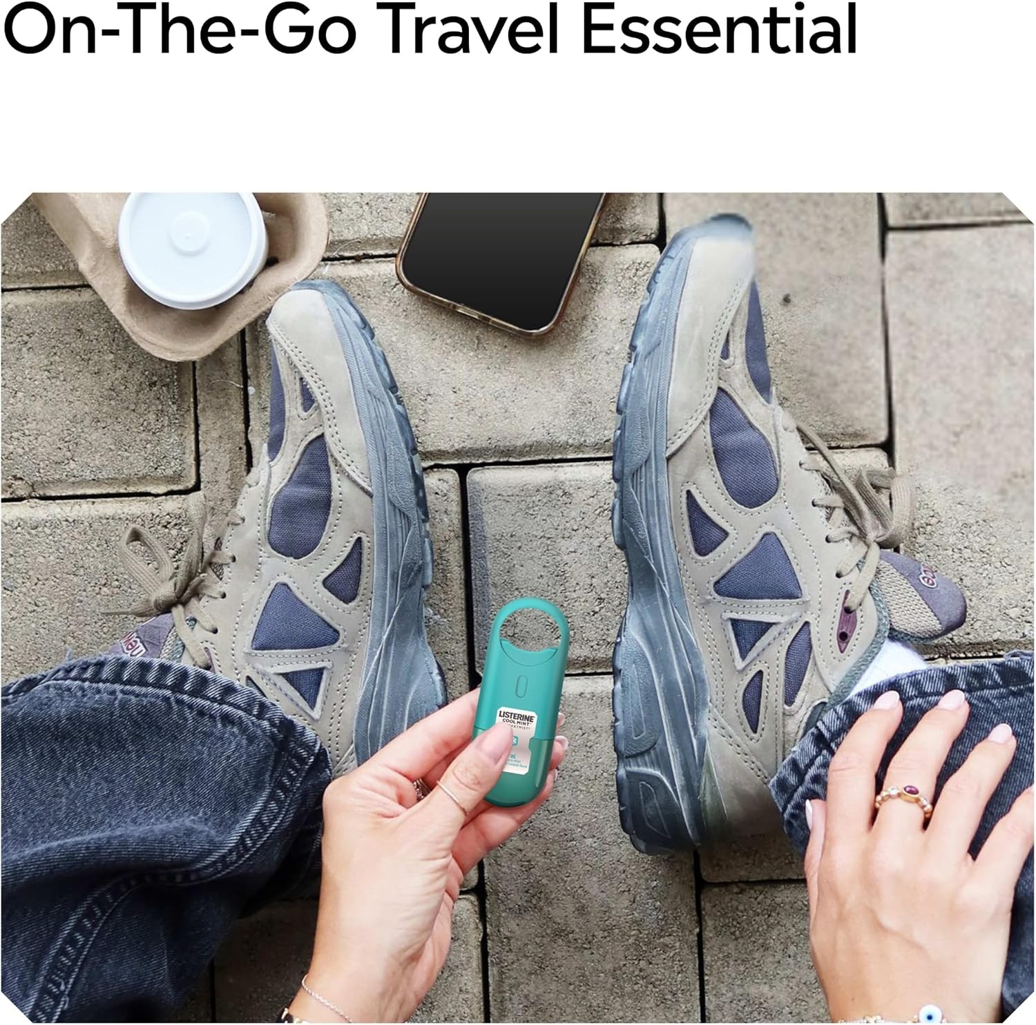Listerine Cool Mint Pocketmist Oral Care Mist for Fresh Breath, Non-Aerosol Suga