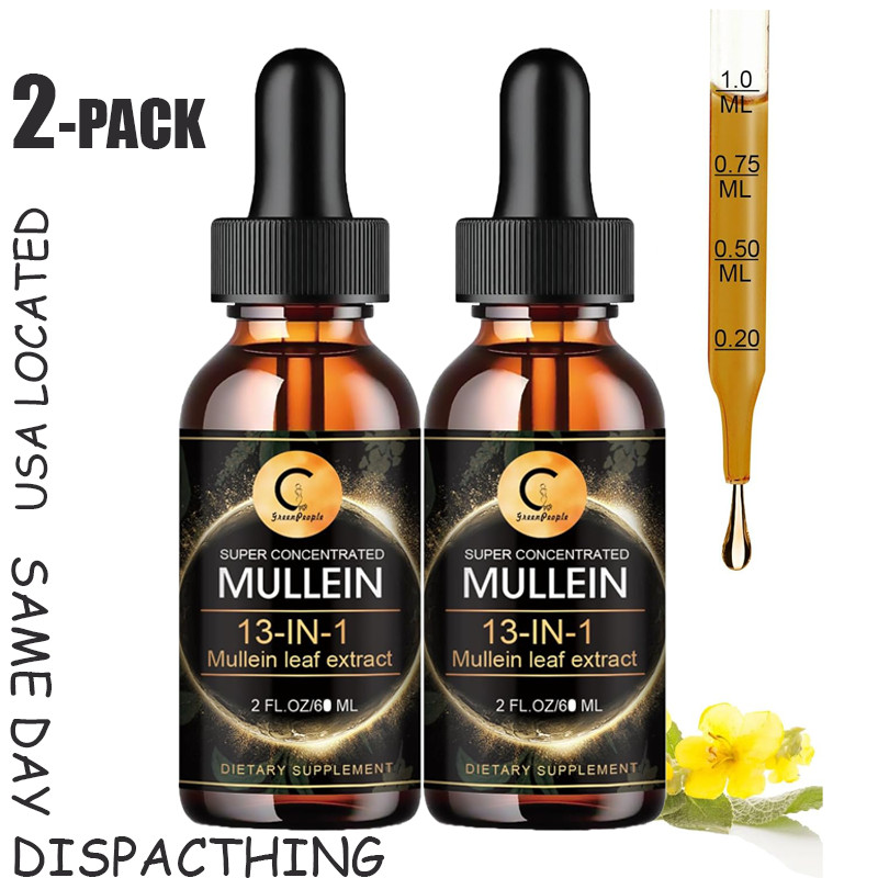 2Pack Mullein Drops for Lungs – Lung Detox for Respiratory Health Lung Cleanse