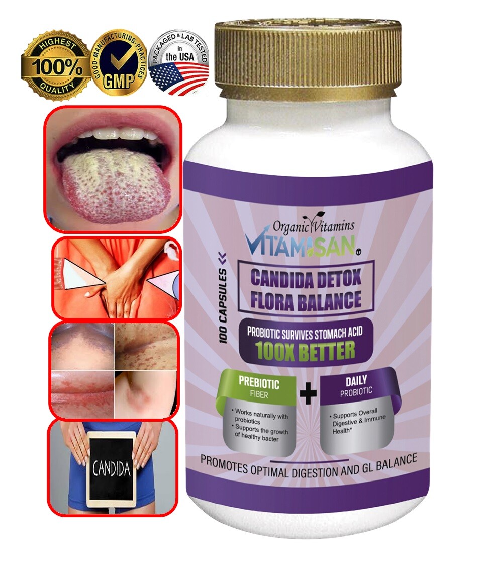 Candida Cleanse Detox Support Highest Potency Yeast Infection Support 100 cap