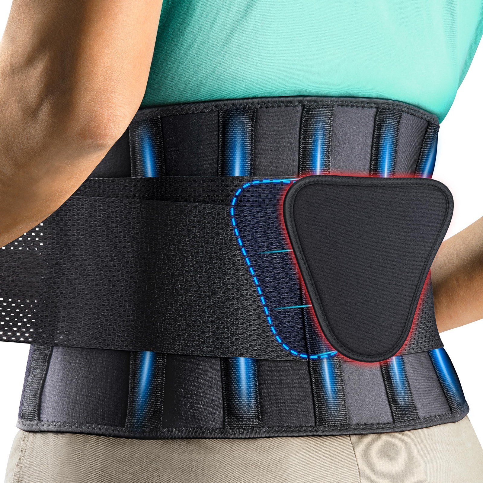 Adjustable Lumbar Support Back Brace for Pain Relief, Sciatica, Herniated Disc –