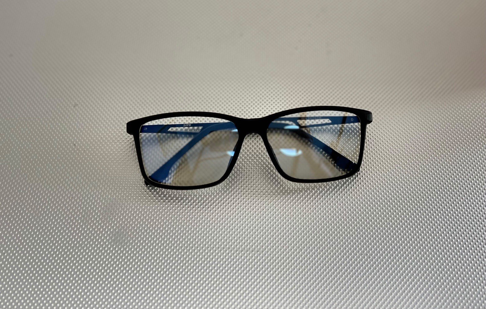 Full Rim Eyeglasses Frames Black Plastic Rectangular blue block Unisex Adults B3