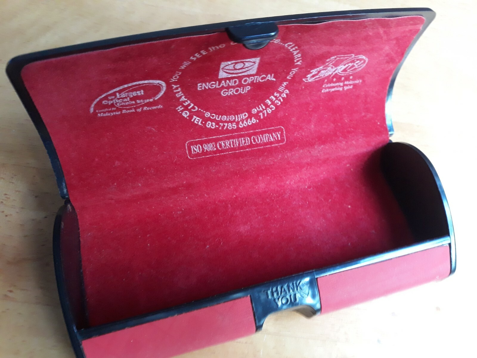 Enterprise Malaysia Hard Shell Glasses Sunglasses Case Red Black Trim