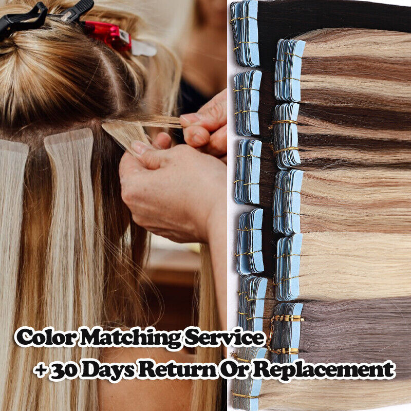 Tape In Remy Human Hair Extensions Thick Full Head Skin Weft CLEARANCE Straight