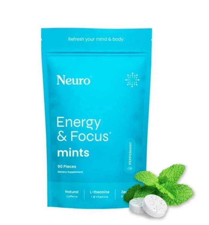 Neuro Mints: Energy & Focus- Peppermint- 180 Pieces Free Shipping