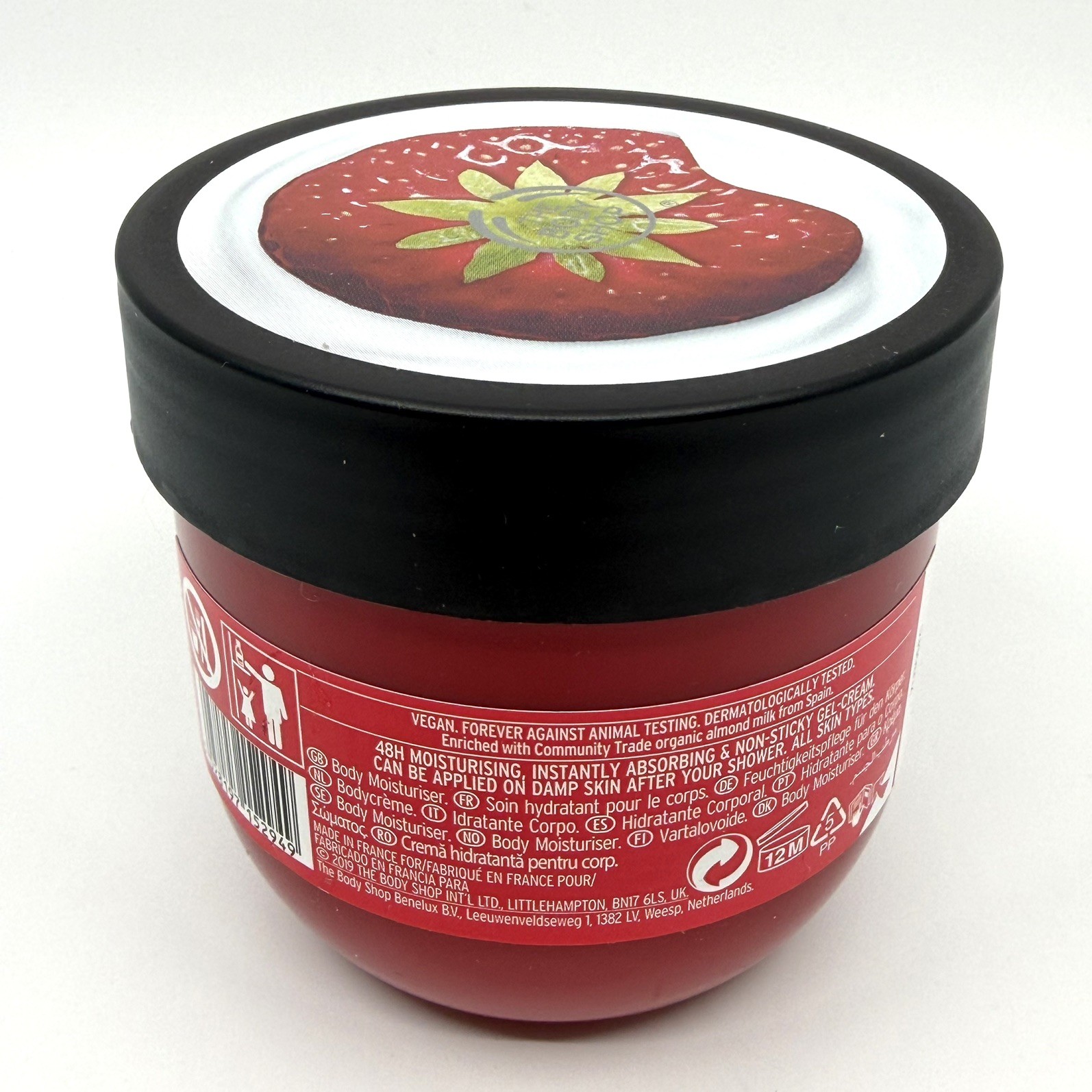 The Body Shop Strawberry Body Yogurt, Vegan, 48H Moisturizing, 6.91 OZ (200 ml)