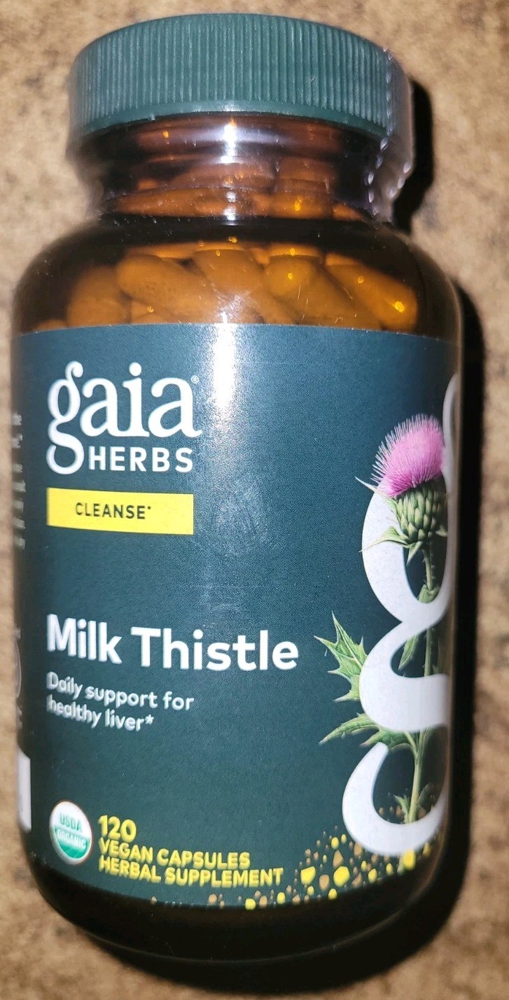 Gaia Herbs Milk Thistle- 120 Vegetarian Caps Exp 7/2027 Liver Detox