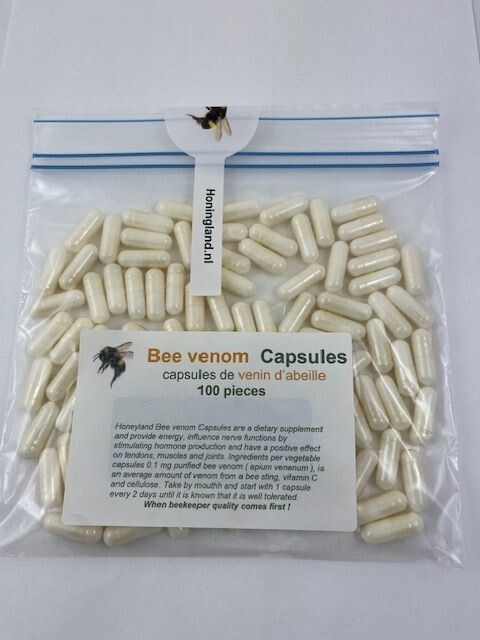 Bee Venom Capsules, Cápsulas de Veneno de abejas , Veleno d’api, 100 pieces