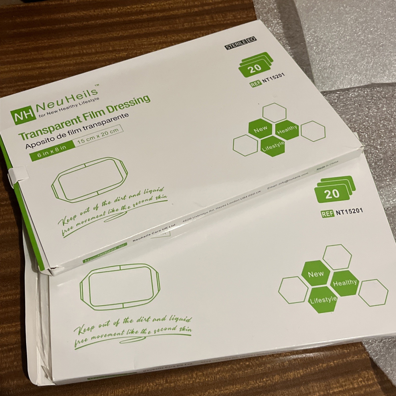NeuHeils Transparent Film Dressing ~ 6”x 8” (15cm x 20cm) Wound Care 40 Pcs