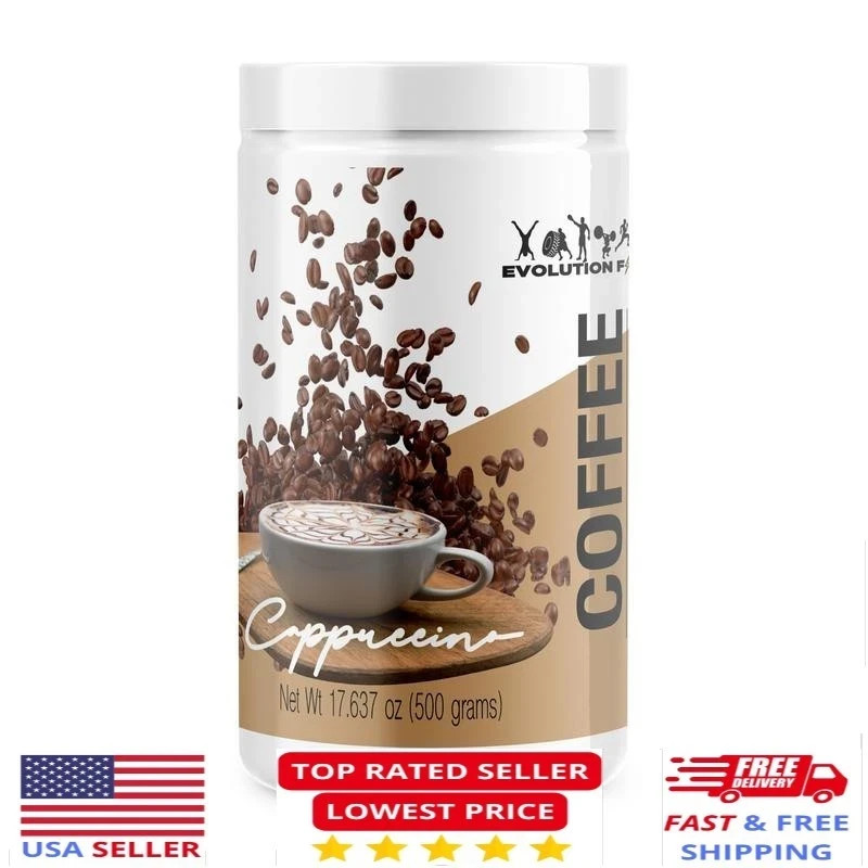 Evolution Coffee Cappuccino Flavor Beverage Creamy with L-Carnitine Supplement