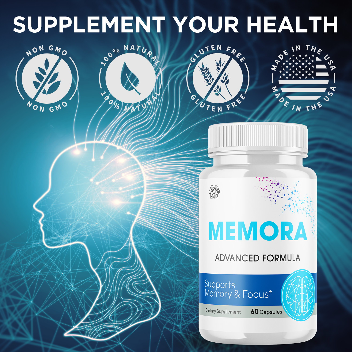 (5 Pack) Memora Advanced Brain Max Support Supplement Formula 300 Capsules