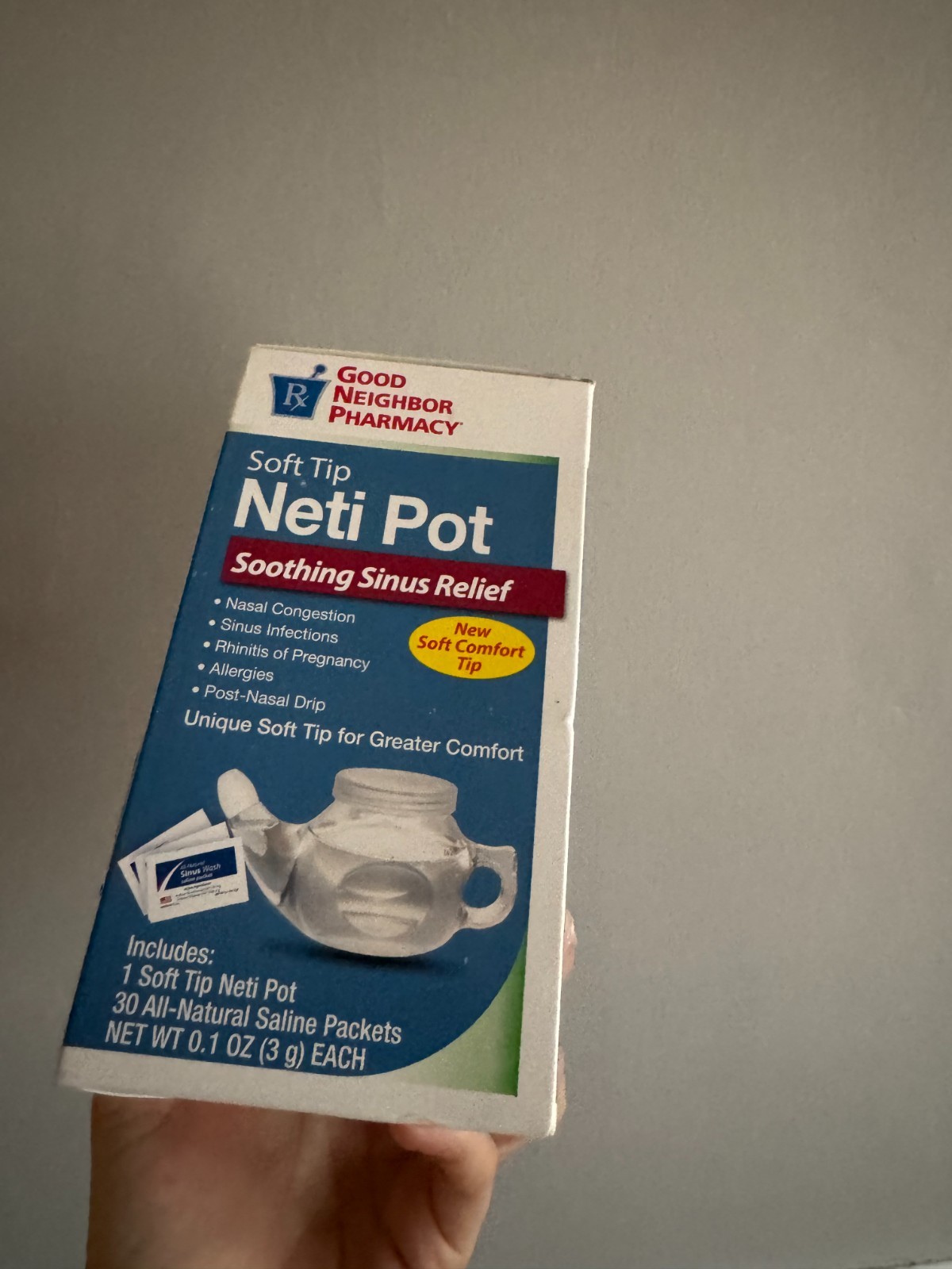 GNP Soft Tip Neti Pot Sinus & Allergy Relief New Exp 12/31/2026