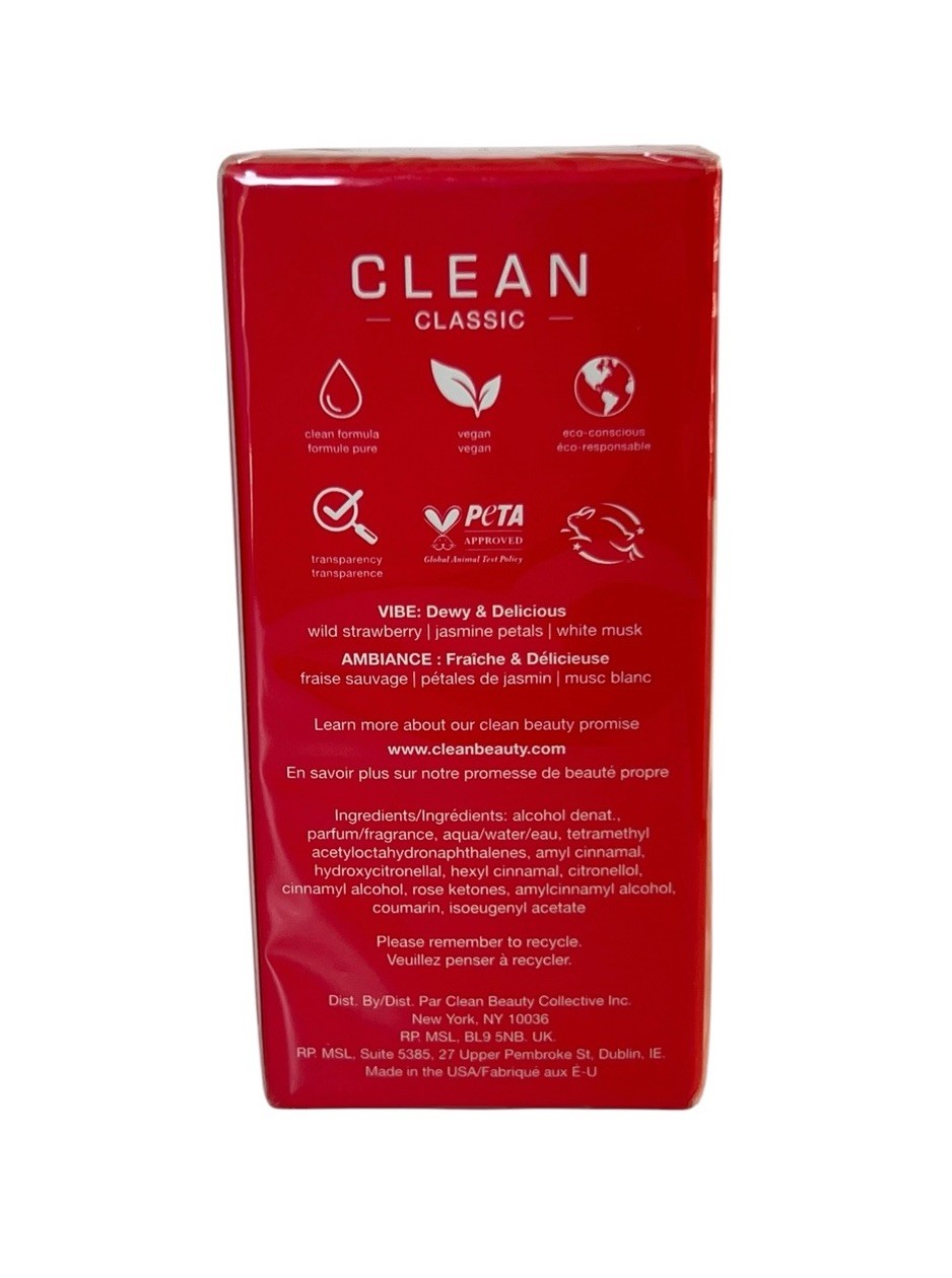 Clean Classic Strawberry Fields Eau De Parfum 2oz/60ml Perfume New/Sealed