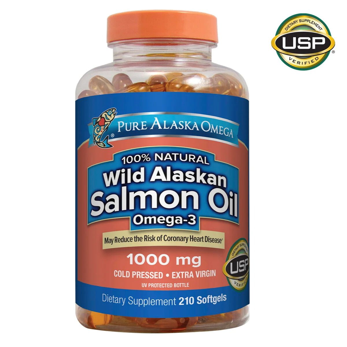 Pure Alaska Omega-3 Wild Alaskan Salmon Oil 1000mg 210 Softgels EXP 06/2026