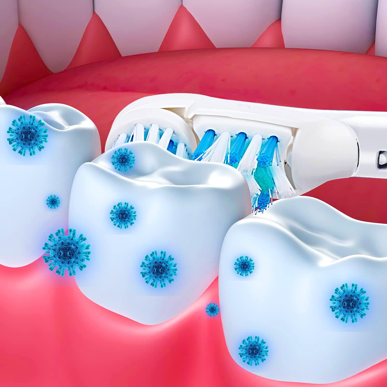 Sensitive Toothbrush Heads 16 Count Dual Clean Rotating Oral Care Cross Action
