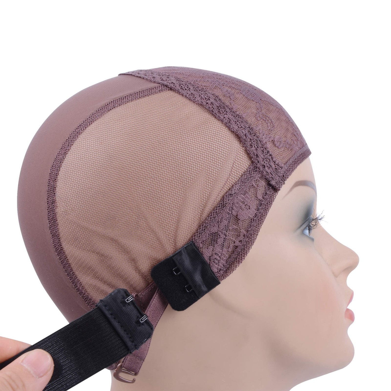 3 PCS Adjustable Wig Elastic Bands Hooks Wig Making Sewing DIY Black 3.0 cm