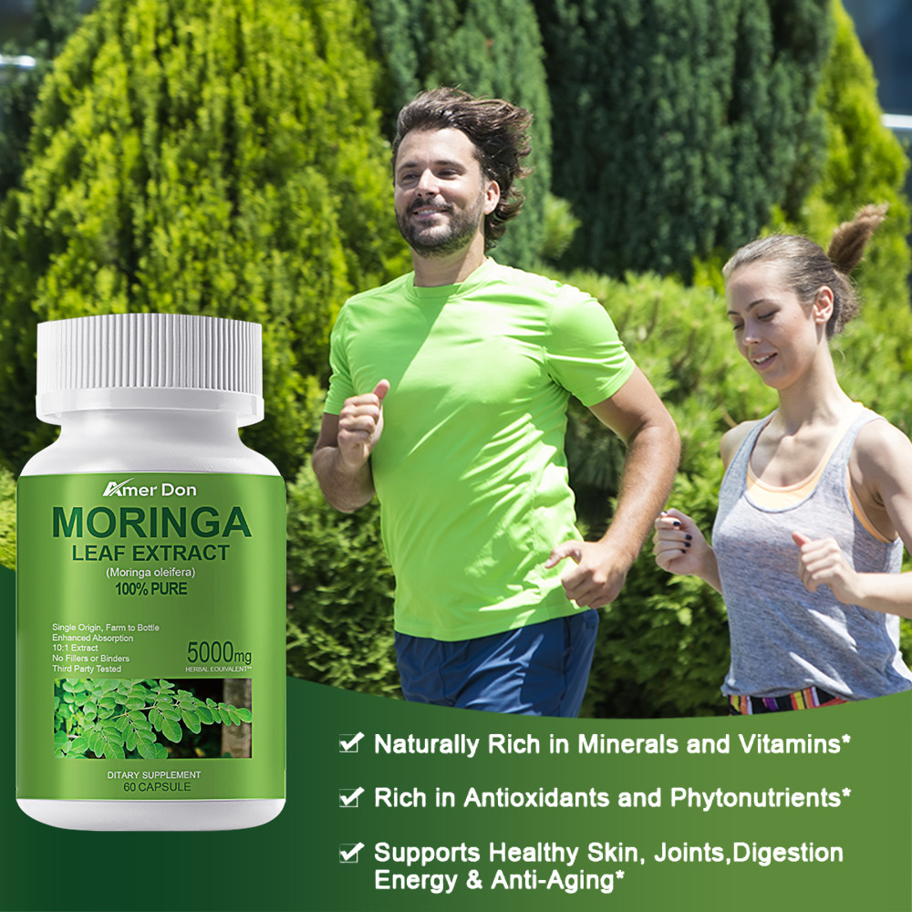 Moringa Oleifera Leaf Organic Extract 5,000mg Serving 100% Pure 60 Capsules