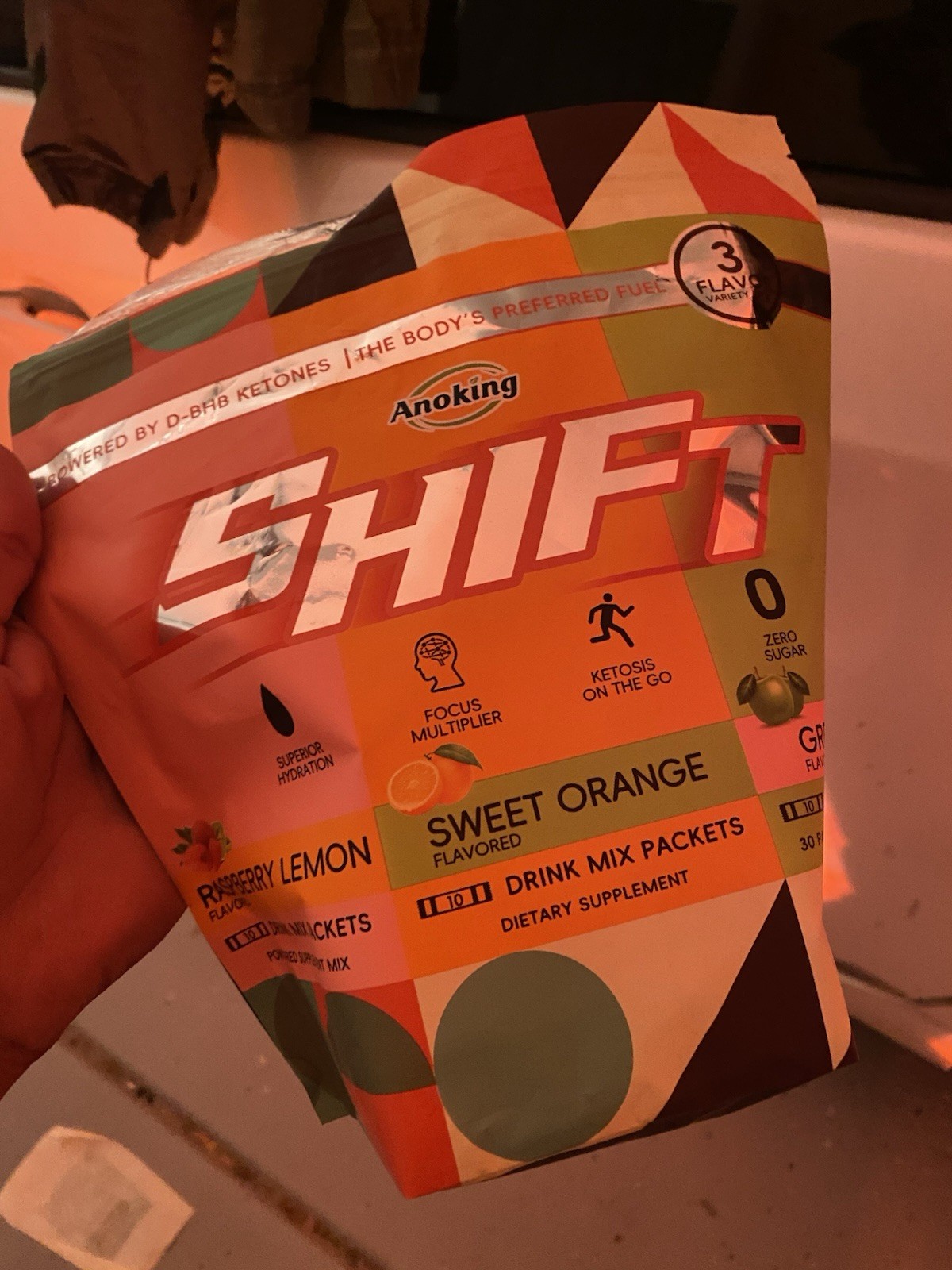 Anoking Shift D-BHB Ketones Variety Pack 30 Powdered Drink Mix Packets