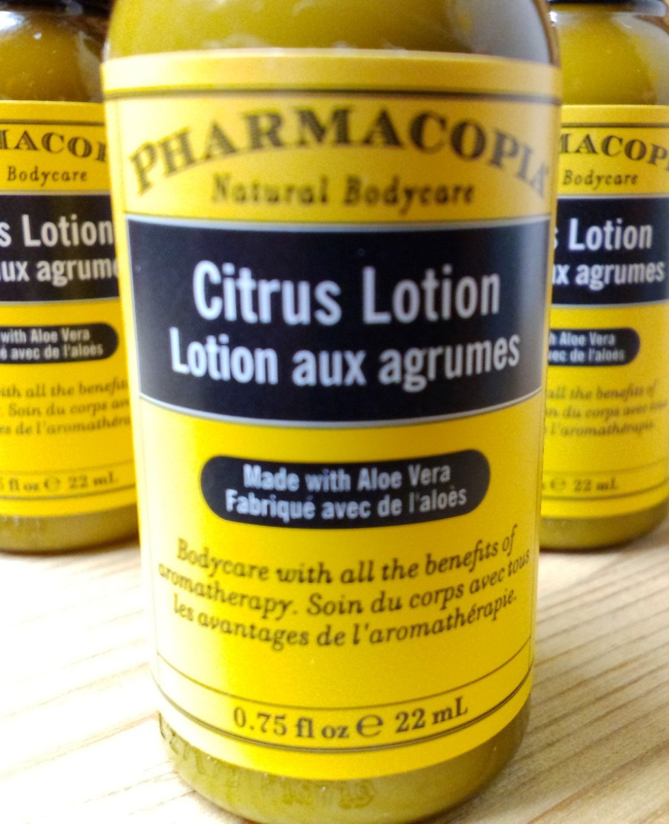 Lot of 4 Pharmacopia Citrus Body Lotion 0.75oz ea Travel Size Bottles