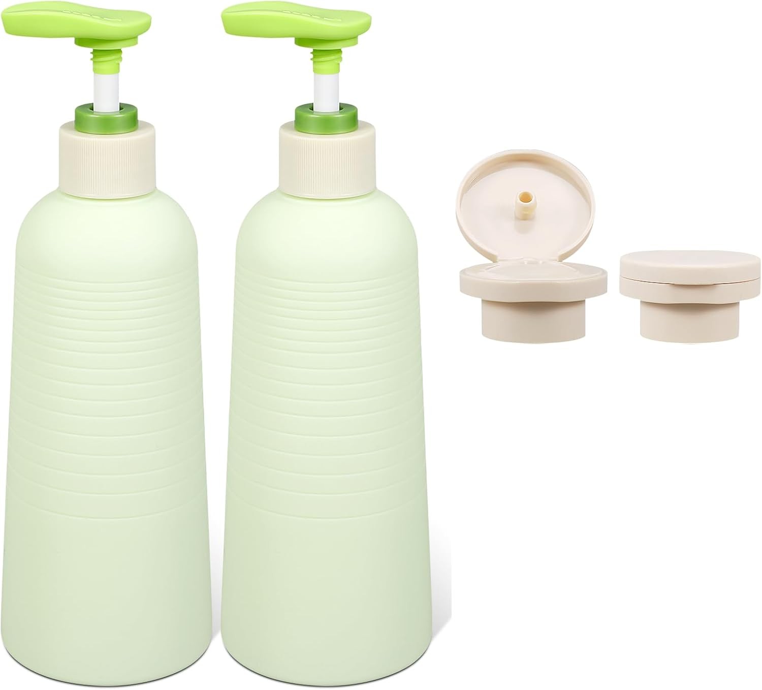 13.4oz Travel Shampoo Bottle with Flip Cap, Refillable 13.5oz/400ml, Green