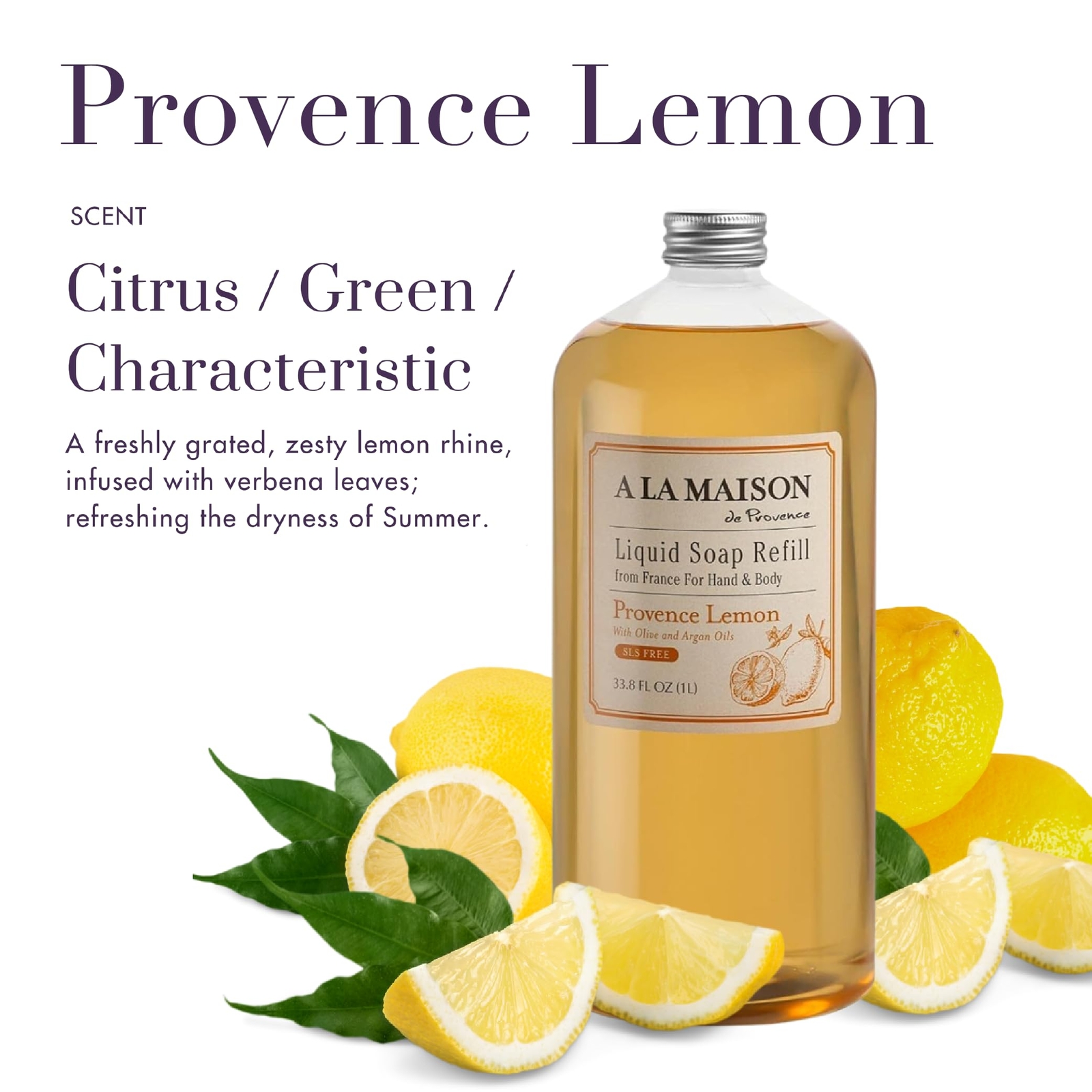 A LA MAISON French Liquid Hand Soap Refill, Provence Lemon – Natural Hand Wash